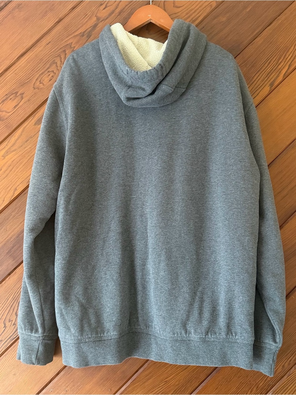 L.L.Bean Katahdin Iron Works Sherpa Lined Full Zip Hoodie Steel Blue XL Tall - Picture 4 of 9